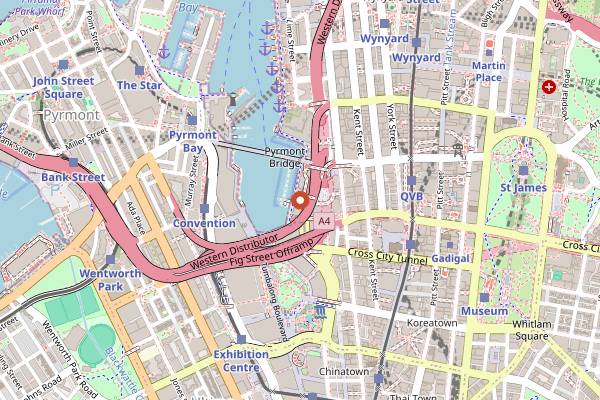 Map showing Nick's Seafood Restaurant in Sydney