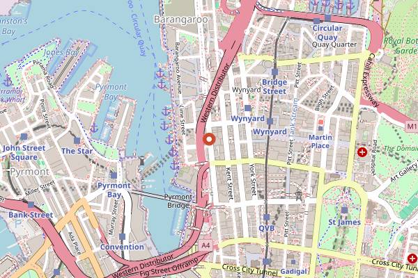 Map showing Solander Dining and Bar in Sydney