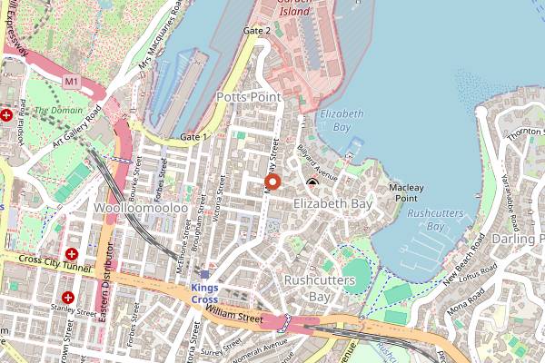 Map showing The Apollo in Sydney