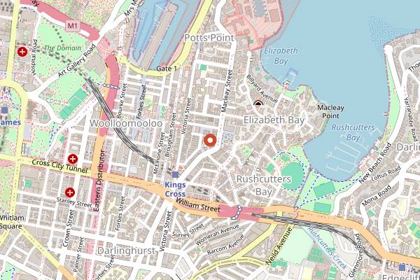Map showing Young's Palace in Sydney