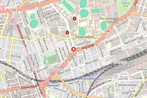 Map showing Campos Coffee in Sydney