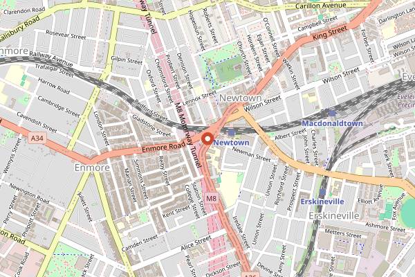 Map showing Soul Burger Newtown in Sydney