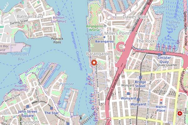 Map showing Vivid Fire Kitchen in Sydney