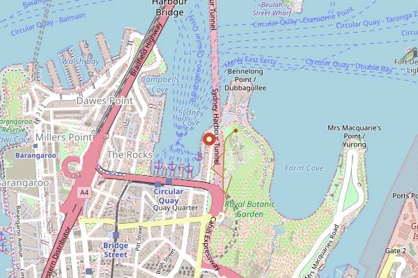 Map showing Aria in Sydney