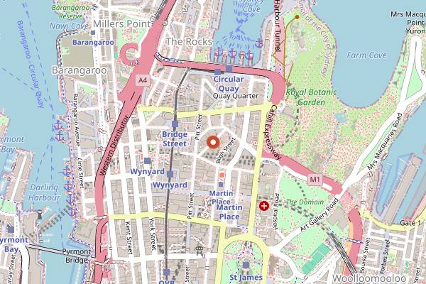 Map showing Bentley Restaurant + Bar in Sydney