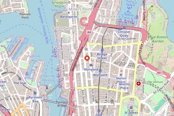 Map showing Shell House Dining Room in Sydney