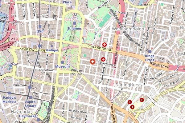 Map showing Bones Darlinghurst in Sydney