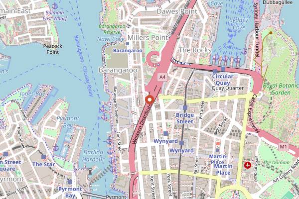 Map showing Clarence & V in Sydney