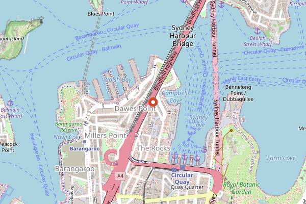 Map showing Grappa The Rocks in Sydney