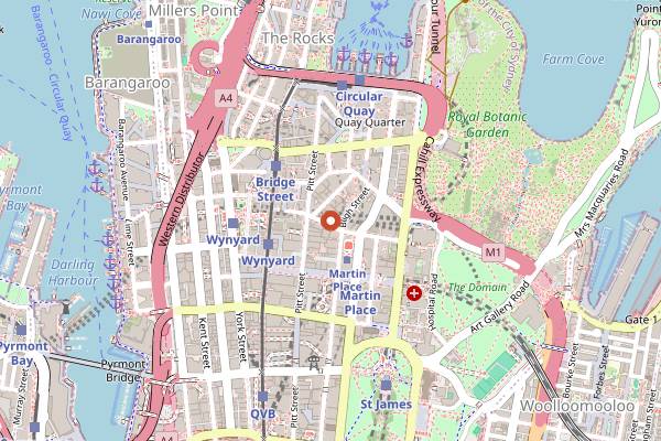 Map showing Frankie's Pizza by the Slice in Sydney