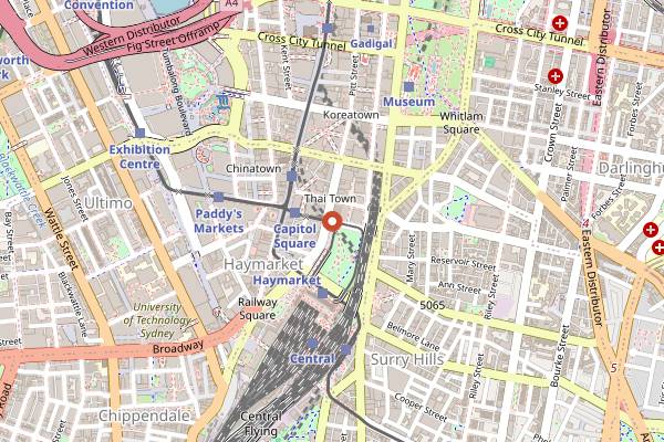 Map showing Ho Jiak Haymarket Late in Sydney