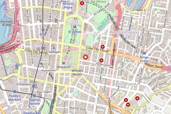 Map showing Paulie's Pizza in Sydney
