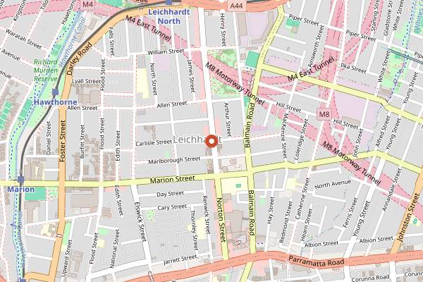 Map showing The Royal Leichhardt in Sydney