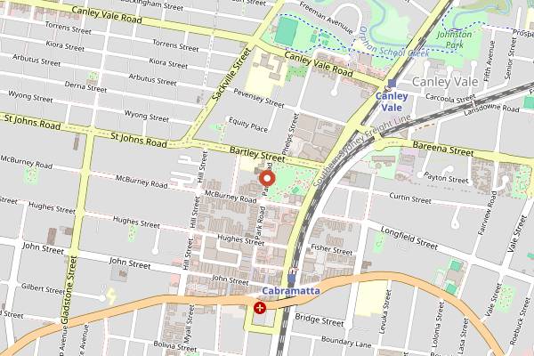 Map showing Cabra-Vale Mall in Sydney