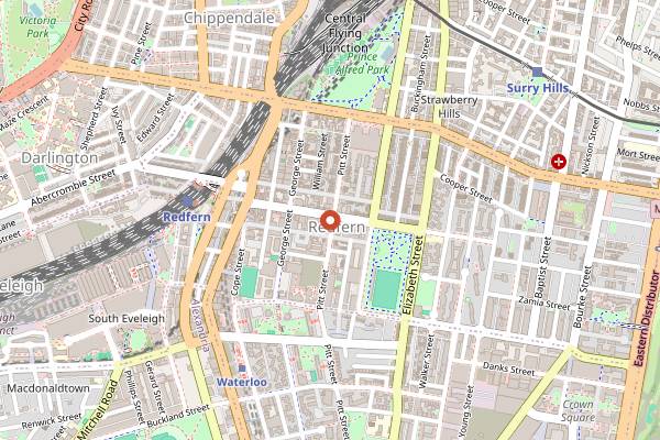 Map showing The Caterpillar Club in Sydney