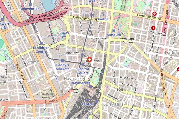 Map showing Chat Thai Haymarket in Sydney