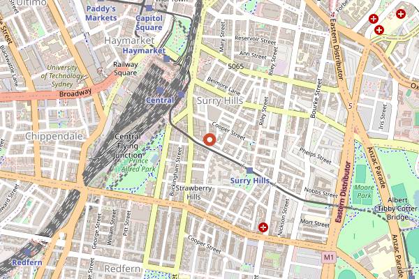 Map showing Porteno in Sydney