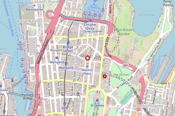 Map showing Rockpool Bar & Grill in Sydney