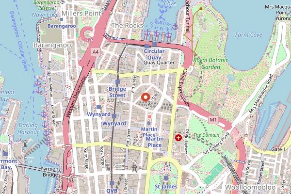 Map showing The Grill at The International in Sydney
