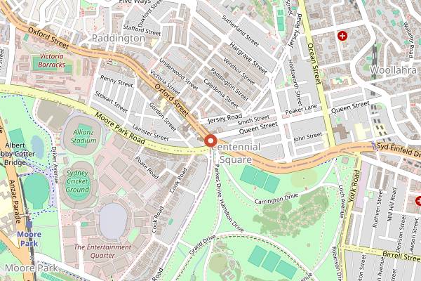 Map showing The Palomar in Sydney