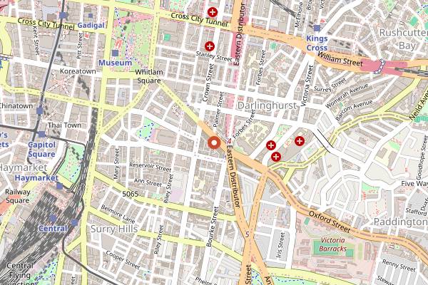 Map showing Kenny's Pork Rolls in Sydney