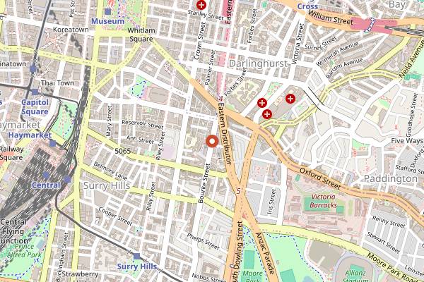 Map showing The Art Syndicate in Sydney
