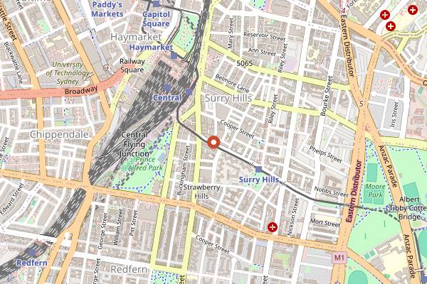 Map showing Vini in Sydney