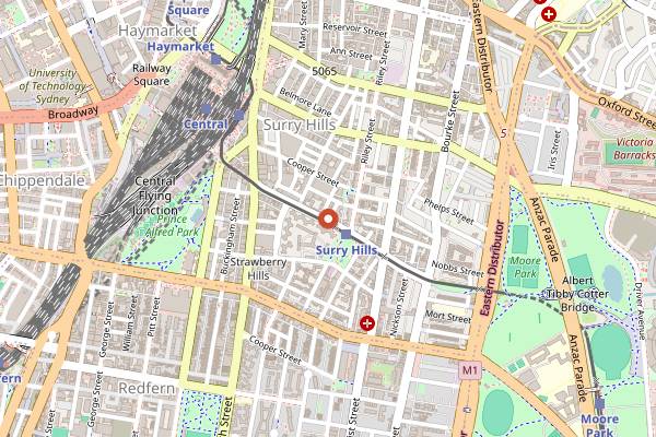 Map showing Where's Nick in Sydney
