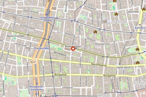 Map showing Felzl Lerchenfelder Strasse in Vienna