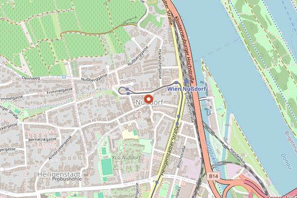 Map showing Greiner Backstube in Vienna