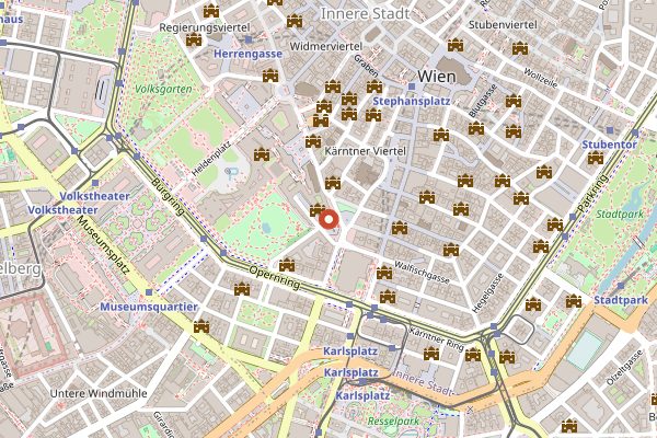 Map showing Joseph Brot Albertinaplatz in Vienna