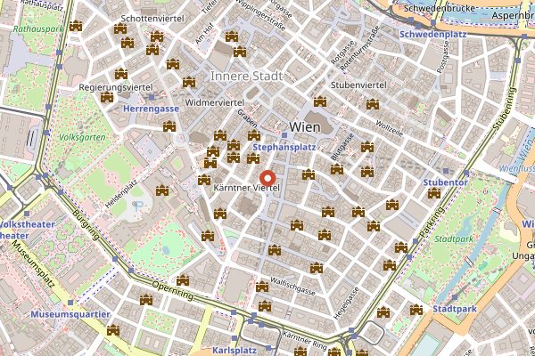 Map showing Kurkonditorei Oberlaa in Vienna