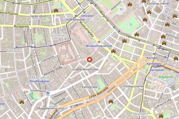 Map showing Oefferl Mariahilf in Vienna