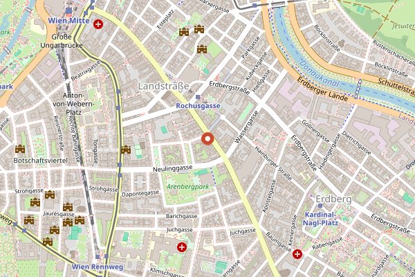 Map showing Stroeck-Feierabend in Vienna