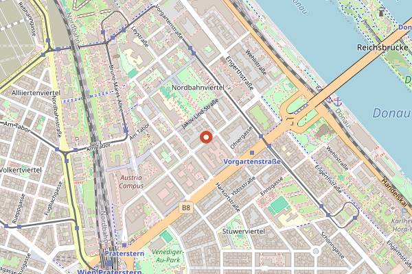 Map showing Ullmann's Zuckerbäckerei in Vienna