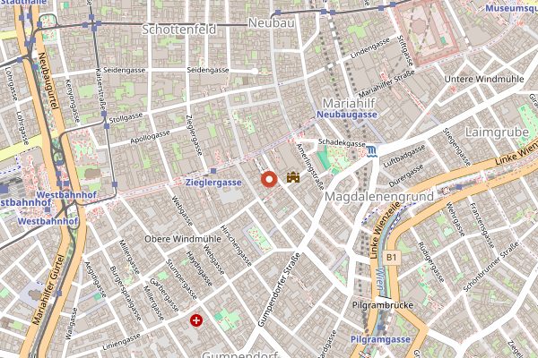 Map showing Barfly's Club in Vienna