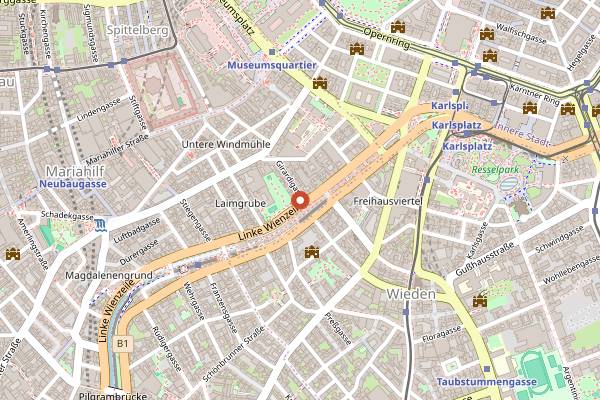Map showing Cafe Drechsler in Vienna