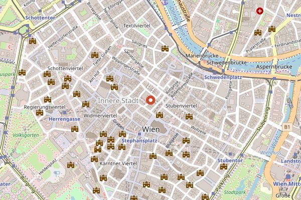 Map showing Roberto American Bar in Vienna