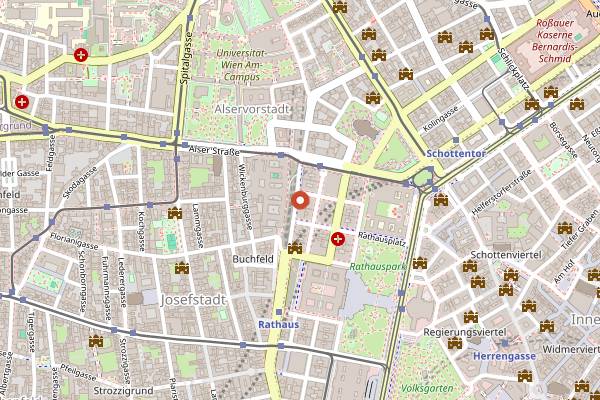 Map showing The Bogside Inn in Vienna