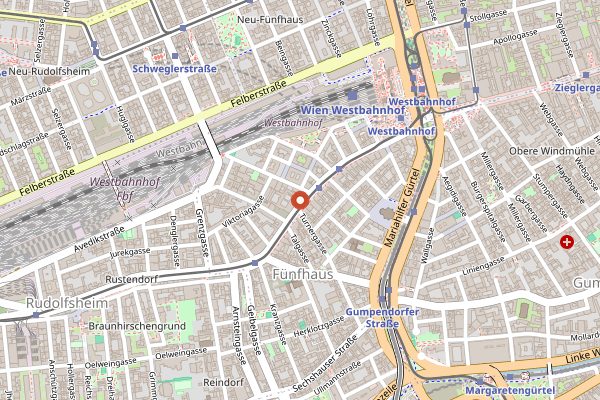 Map showing Brew Age Achtundzwanzig in Vienna