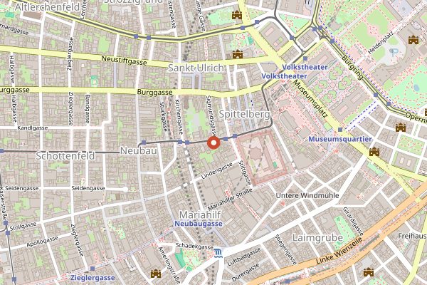 Map showing Siebenstern Braeu in Vienna