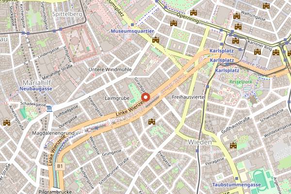 Map showing Cafe Drechsler in Vienna