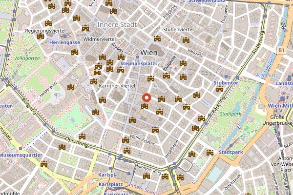 Map showing Cafe Frauenhuber brunch in Vienna