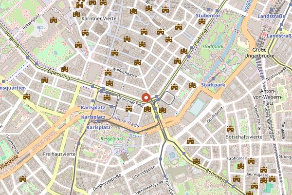 Map showing Cafe Schwarzenberg in Vienna