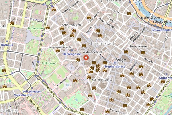 Map showing Demel breakfast and brunch in Vienna