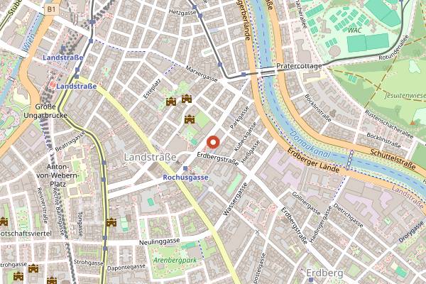Map showing Habibi & Hawara Landstrasse in Vienna