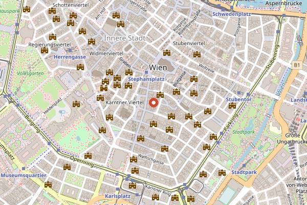 Map showing Sky Bar at Steffl in Vienna
