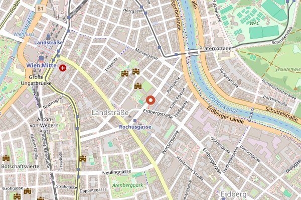 Map showing Habibi & Hawara Landstrasse in Vienna