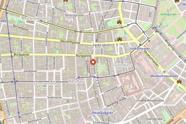 Map showing MOMO Pizza Gourmet in Vienna