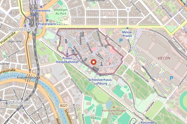 Map showing Schweizerhaus in Vienna